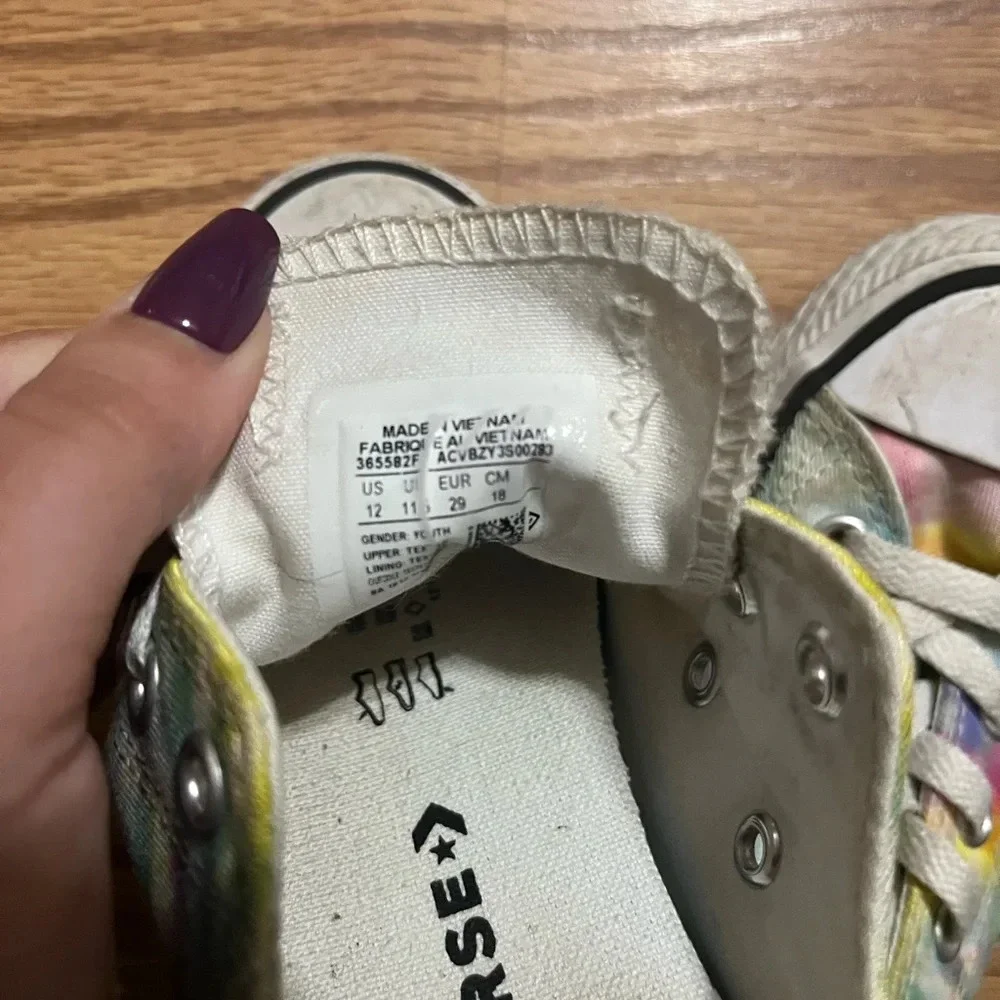 Converse Rainbow Tie Dye Shoes Youth 12